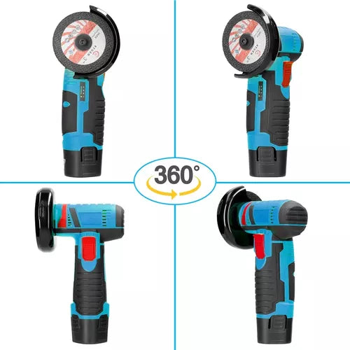 Rebarbadora angular sem fio 12V - Bateria dupla + carregador rápido