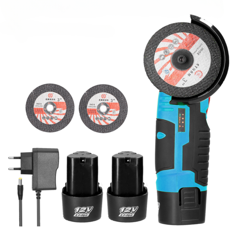 Rebarbadora angular sem fio 12V - Bateria dupla + carregador rápido