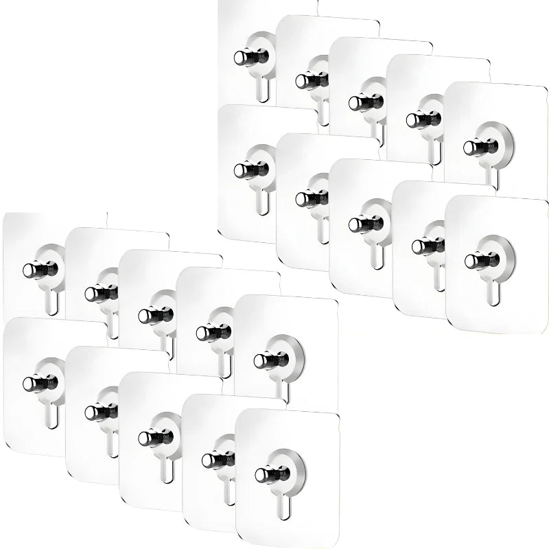 Gancho transparente de montagem na parede gratuito (20 unidades)