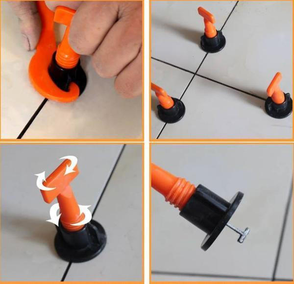 Kit de nivelamento de azulejos reutilizável - Alinhamento perfeito dos azulejos (50 peças)
